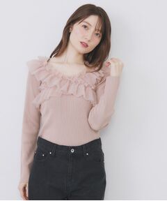 index / インデックス ニット・セーター | クロスチュールフリルリブニット【洗濯機OK/抗ピル】