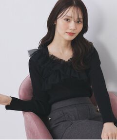 index / インデックス ニット・セーター | クロスチュールフリルリブニット【洗濯機OK/抗ピル】