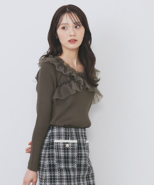 index / インデックス ニット・セーター | クロスチュールフリルリブニット【洗濯機OK/抗ピル】 | 詳細1