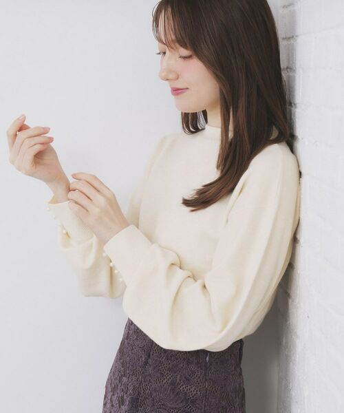 index / インデックス ニット・セーター | ふんわりボトルネックパフスリーブニット【洗濯機OK】《6col》 | 詳細4