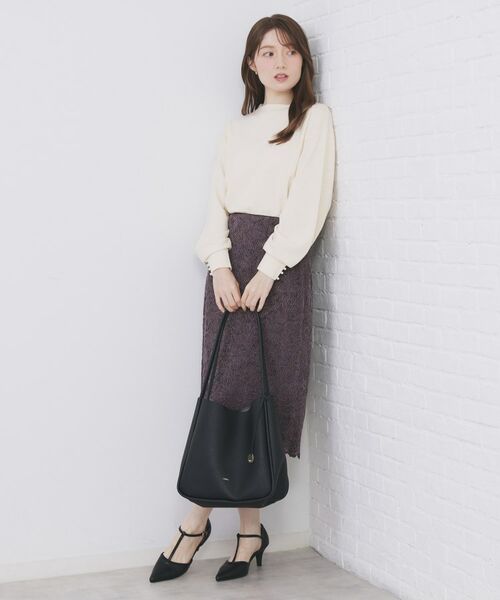 index / インデックス ニット・セーター | ふんわりボトルネックパフスリーブニット【洗濯機OK】《6col》 | 詳細5