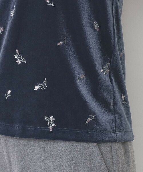 index / インデックス カットソー | バックシャン小花刺繍ベロアトップス【洗濯機OK】 | 詳細19