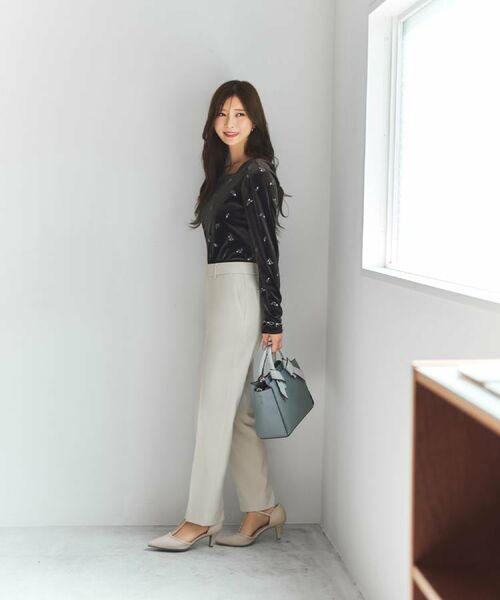 index / インデックス カットソー | バックシャン小花刺繍ベロアトップス【洗濯機OK】 | 詳細21