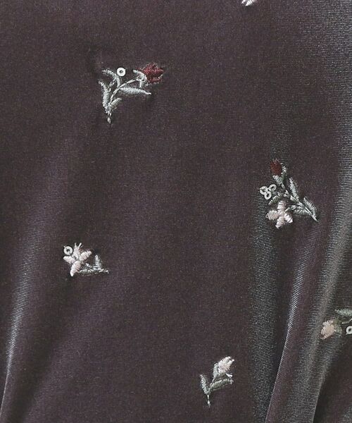 index / インデックス カットソー | バックシャン小花刺繍ベロアトップス【洗濯機OK】 | 詳細4