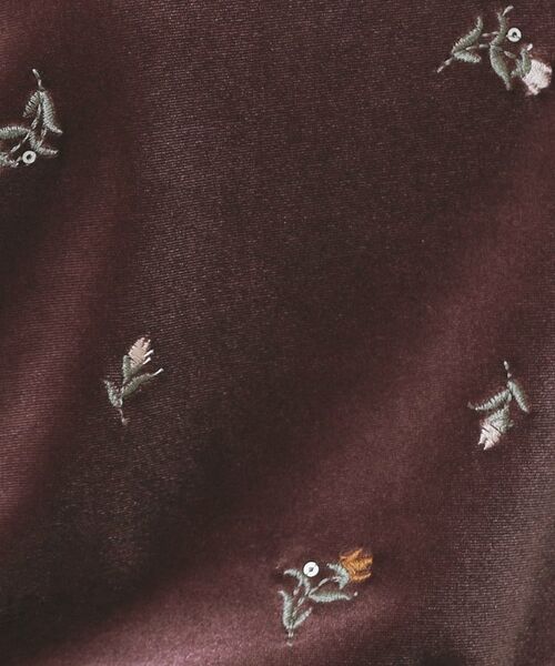 index / インデックス カットソー | バックシャン小花刺繍ベロアトップス【洗濯機OK】 | 詳細8