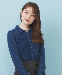 index / インデックス カットソー | 衿付きベロアジャージトップス【洗濯機OK】