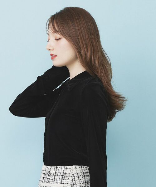 index / インデックス カットソー | 衿付きベロアジャージトップス【洗濯機OK】 | 詳細1