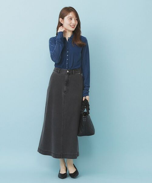 index / インデックス カットソー | 衿付きベロアジャージトップス【洗濯機OK】 | 詳細10