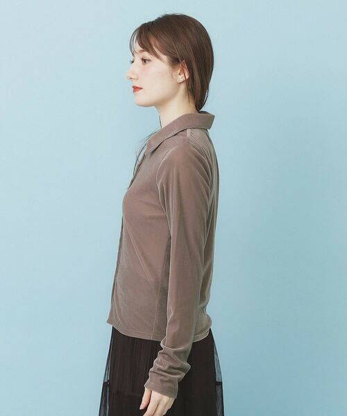 index / インデックス カットソー | 衿付きベロアジャージトップス【洗濯機OK】 | 詳細14