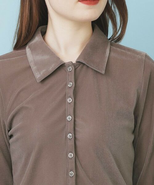 index / インデックス カットソー | 衿付きベロアジャージトップス【洗濯機OK】 | 詳細16