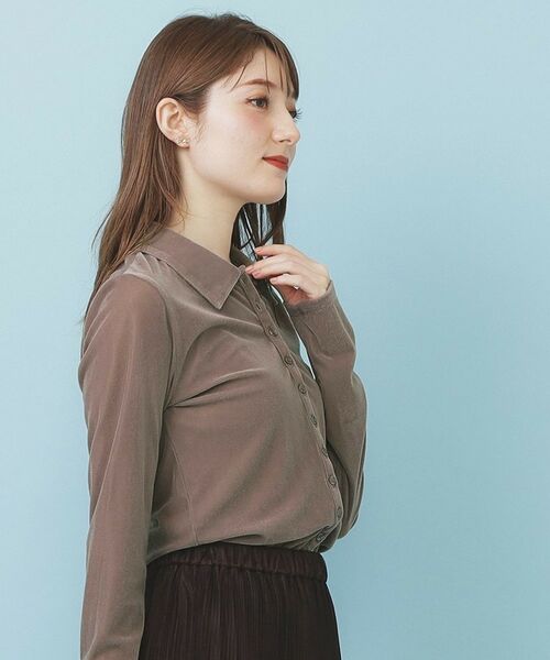 index / インデックス カットソー | 衿付きベロアジャージトップス【洗濯機OK】 | 詳細5