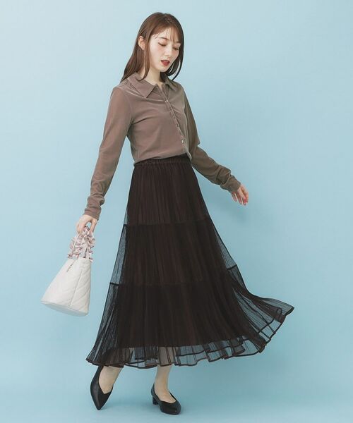 index / インデックス カットソー | 衿付きベロアジャージトップス【洗濯機OK】 | 詳細7