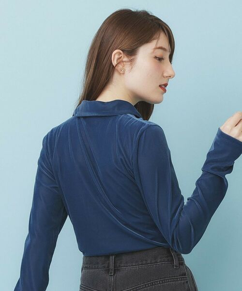 index / インデックス カットソー | 衿付きベロアジャージトップス【洗濯機OK】 | 詳細9