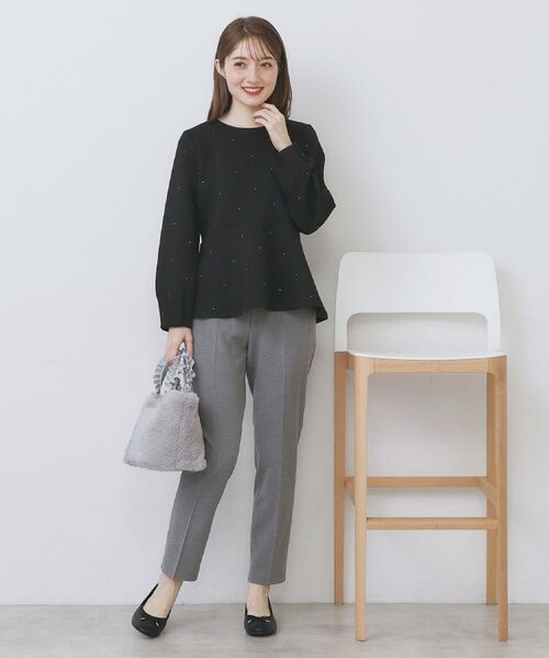 index / インデックス カットソー | ジルコンペプラムトップス【洗濯機OK】 | 詳細3