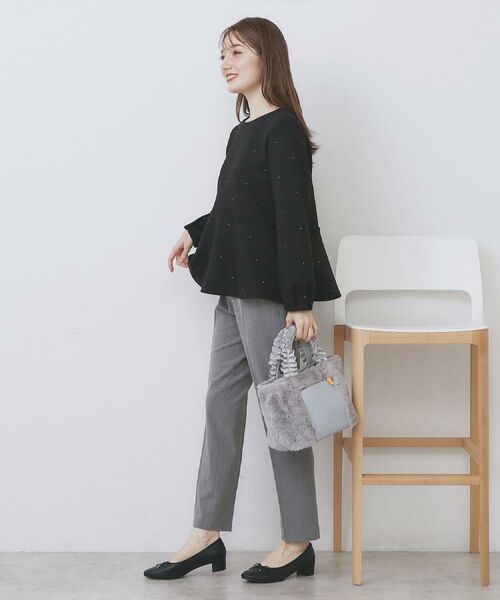 index / インデックス カットソー | ジルコンペプラムトップス【洗濯機OK】 | 詳細4