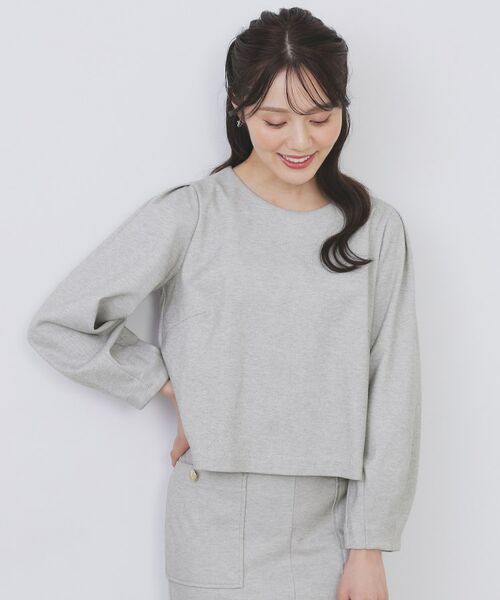 index/インデックス コンパクトパフトップス【洗濯機OK/抗ピル/ストレッチ】 グレー(012) 42(LL)