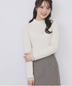 index / インデックス カットソー | ランダムリブハイネックトップス【洗濯機OK/吸湿発熱】