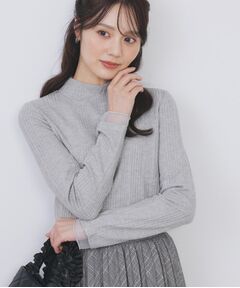 index / インデックス カットソー | ランダムリブハイネックトップス【洗濯機OK/吸湿発熱】