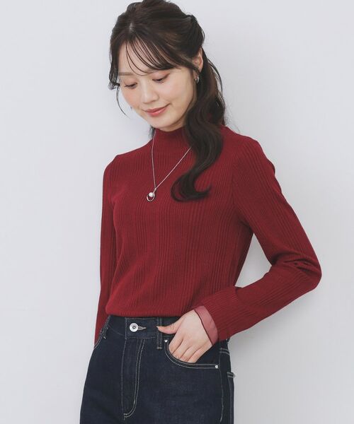 index / インデックス カットソー | ランダムリブハイネックトップス【洗濯機OK/吸湿発熱】 | 詳細13