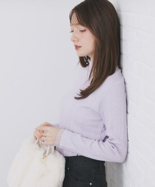 index / インデックス カットソー | ランダムリブハイネックトップス【洗濯機OK/吸湿発熱】 | 詳細17