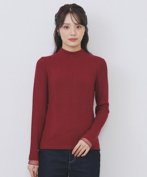 index / インデックス カットソー | ランダムリブハイネックトップス【洗濯機OK/吸湿発熱】 | 詳細21