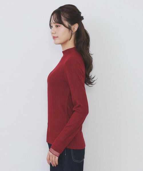 index / インデックス カットソー | ランダムリブハイネックトップス【洗濯機OK/吸湿発熱】 | 詳細22