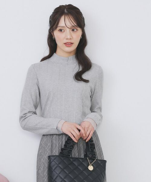 index / インデックス カットソー | ランダムリブハイネックトップス【洗濯機OK/吸湿発熱】 | 詳細5