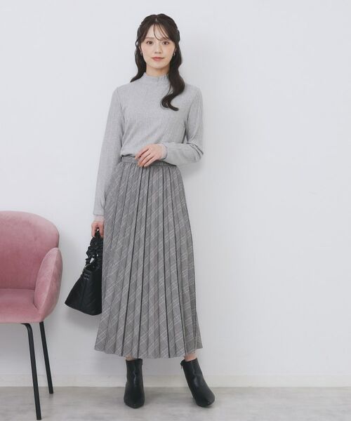 index / インデックス カットソー | ランダムリブハイネックトップス【洗濯機OK/吸湿発熱】 | 詳細7