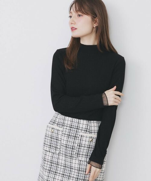 index / インデックス カットソー | ランダムリブハイネックトップス【洗濯機OK/吸湿発熱】 | 詳細9