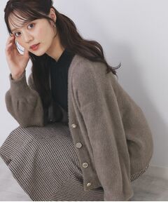 index / インデックス カーディガン・ボレロ | ラメフェザーヤーンVネックカーディガン【洗濯機OK】