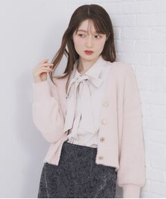 index / インデックス カーディガン・ボレロ | ラメフェザーヤーンVネックカーディガン【洗濯機OK】