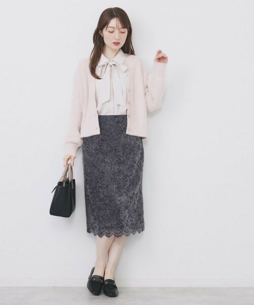 index / インデックス カーディガン・ボレロ | ラメフェザーヤーンVネックカーディガン【洗濯機OK】 | 詳細10