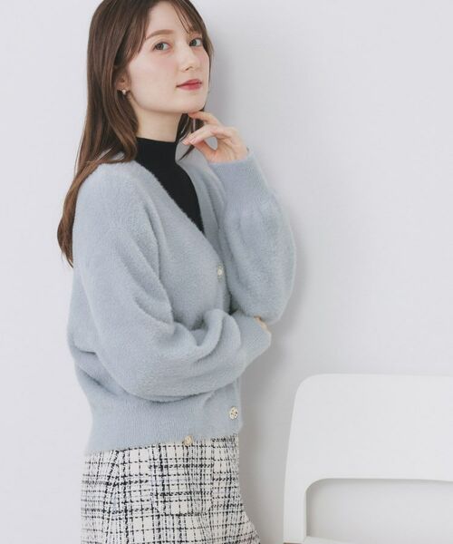 index / インデックス カーディガン・ボレロ | ラメフェザーヤーンVネックカーディガン【洗濯機OK】 | 詳細13