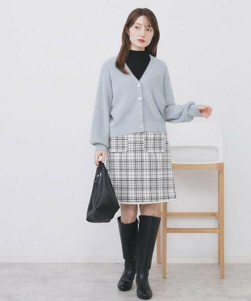 index / インデックス カーディガン・ボレロ | ラメフェザーヤーンVネックカーディガン【洗濯機OK】 | 詳細14