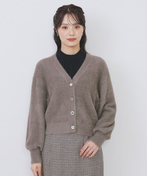 index / インデックス カーディガン・ボレロ | ラメフェザーヤーンVネックカーディガン【洗濯機OK】 | 詳細17