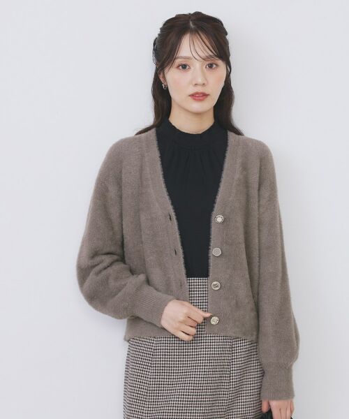 index / インデックス カーディガン・ボレロ | ラメフェザーヤーンVネックカーディガン【洗濯機OK】 | 詳細5