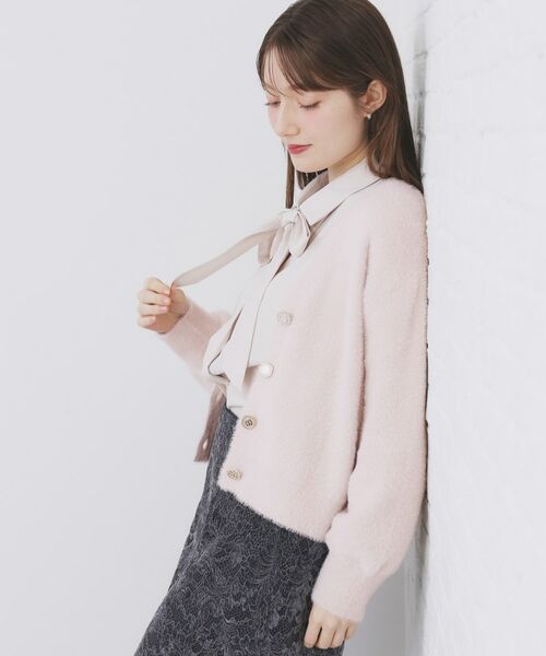 index / インデックス カーディガン・ボレロ | ラメフェザーヤーンVネックカーディガン【洗濯機OK】 | 詳細9