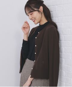 index / インデックス カーディガン・ボレロ | ビジュークルーネックカーディガン【洗濯機OK】《7col/XS～LL》