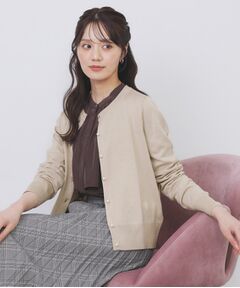 index / インデックス カーディガン・ボレロ | ビジュークルーネックカーディガン【洗濯機OK】《7col/XS～LL》