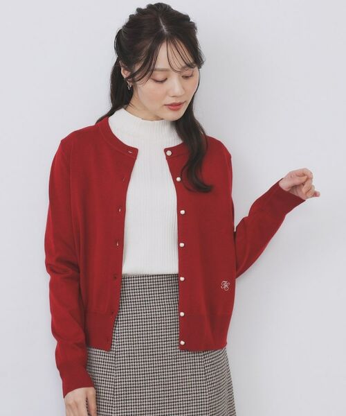index / インデックス カーディガン・ボレロ | ビジュークルーネックカーディガン【洗濯機OK】《7col/XS～LL》 | 詳細16