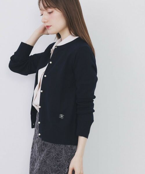 index / インデックス カーディガン・ボレロ | ビジュークルーネックカーディガン【洗濯機OK】《7col/XS～LL》 | 詳細21
