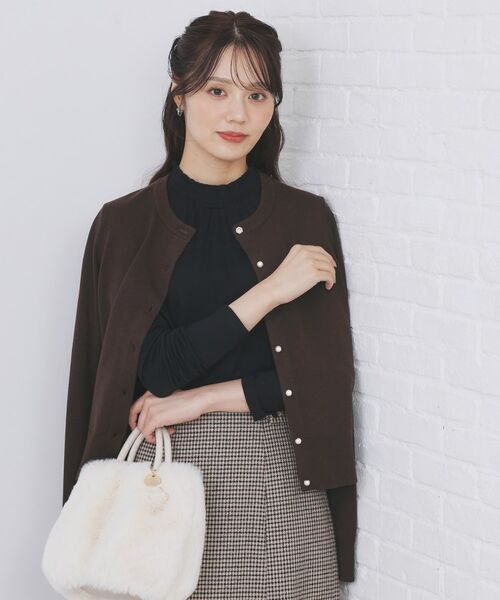 index / インデックス カーディガン・ボレロ | ビジュークルーネックカーディガン【洗濯機OK】《7col/XS～LL》 | 詳細6