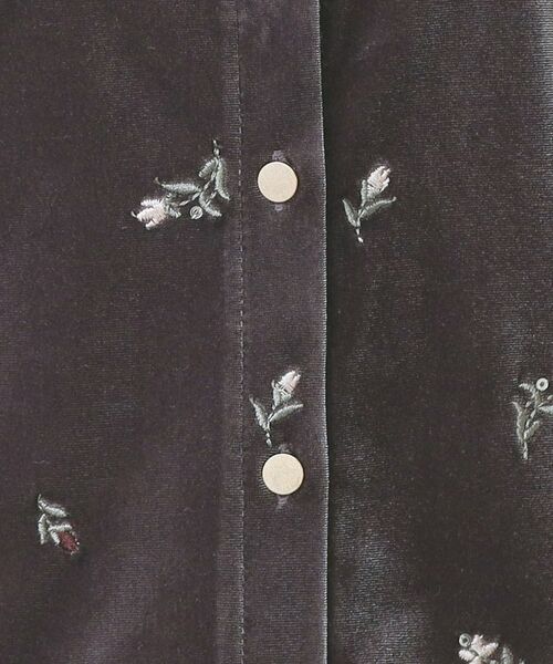 index / インデックス カーディガン・ボレロ | 小花刺繍ベロアショートカーディガン【洗濯機OK】 | 詳細4