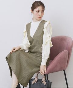 index / インデックス ミニ丈・ひざ丈ワンピース | ヴィンテージツイードジャンスカ【洗濯機OK/防シワ】