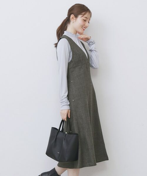 index / インデックス ミニ丈・ひざ丈ワンピース | ヴィンテージツイードジャンスカ【洗濯機OK/防シワ】 | 詳細1