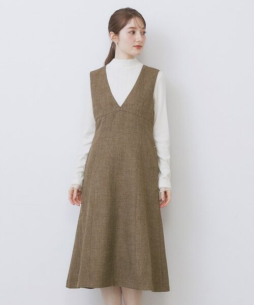 index / インデックス ミニ丈・ひざ丈ワンピース | ヴィンテージツイードジャンスカ【洗濯機OK/防シワ】 | 詳細13