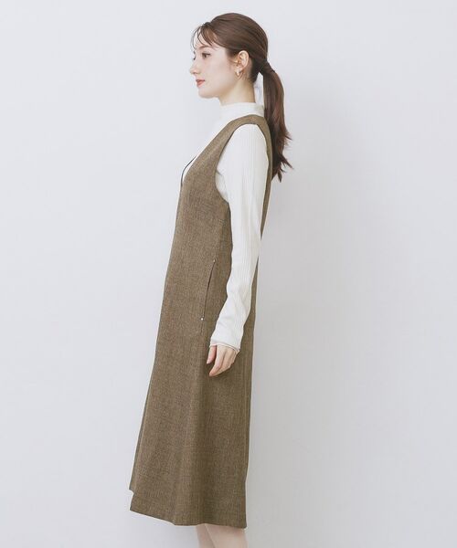 index / インデックス ミニ丈・ひざ丈ワンピース | ヴィンテージツイードジャンスカ【洗濯機OK/防シワ】 | 詳細14