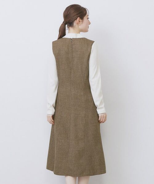 index / インデックス ミニ丈・ひざ丈ワンピース | ヴィンテージツイードジャンスカ【洗濯機OK/防シワ】 | 詳細15