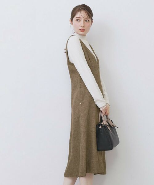 index / インデックス ミニ丈・ひざ丈ワンピース | ヴィンテージツイードジャンスカ【洗濯機OK/防シワ】 | 詳細5