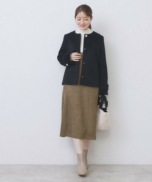 index / インデックス ミニ丈・ひざ丈ワンピース | ヴィンテージツイードジャンスカ【洗濯機OK/防シワ】 | 詳細7